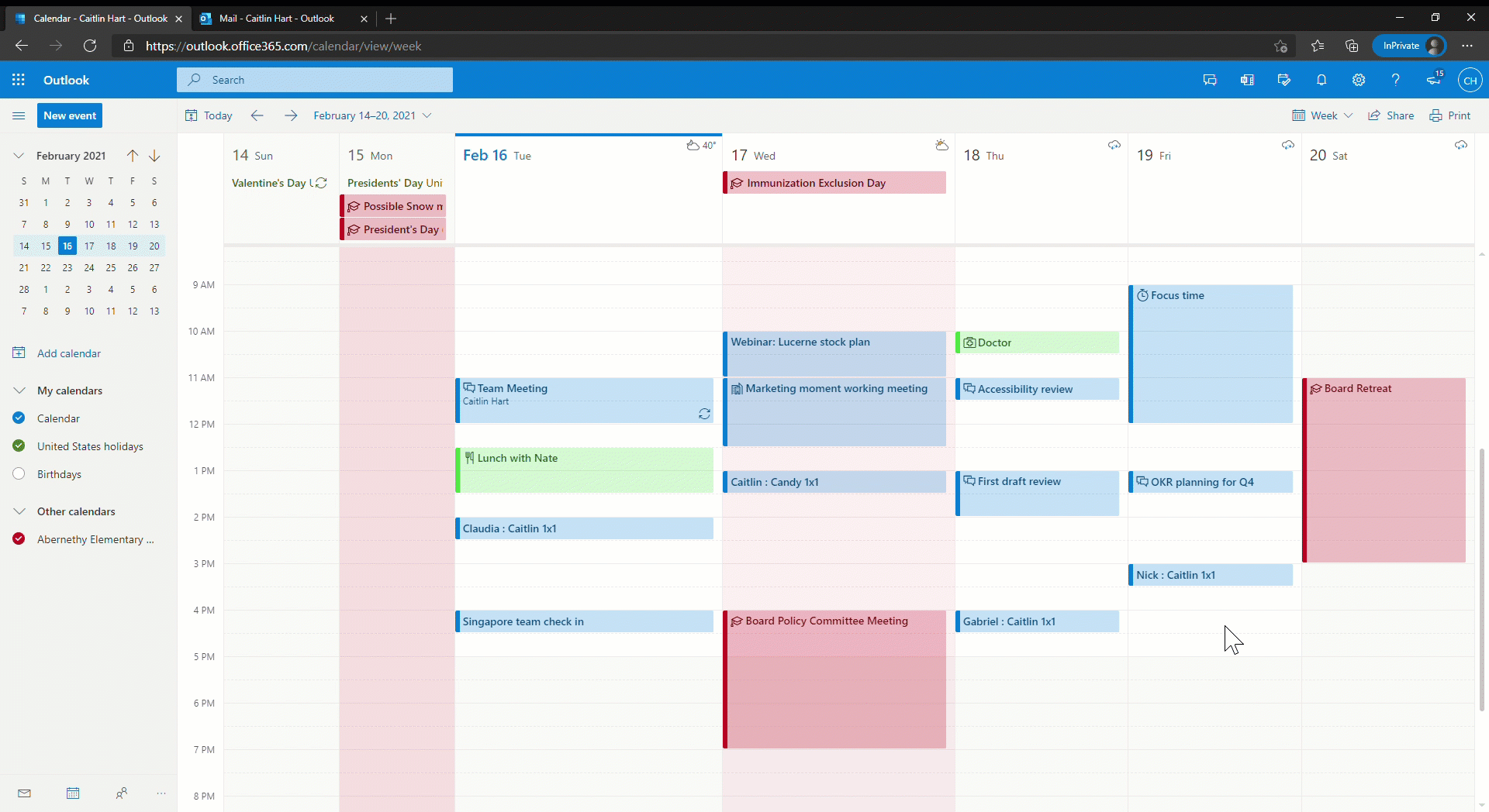 Outlook Calendar Board